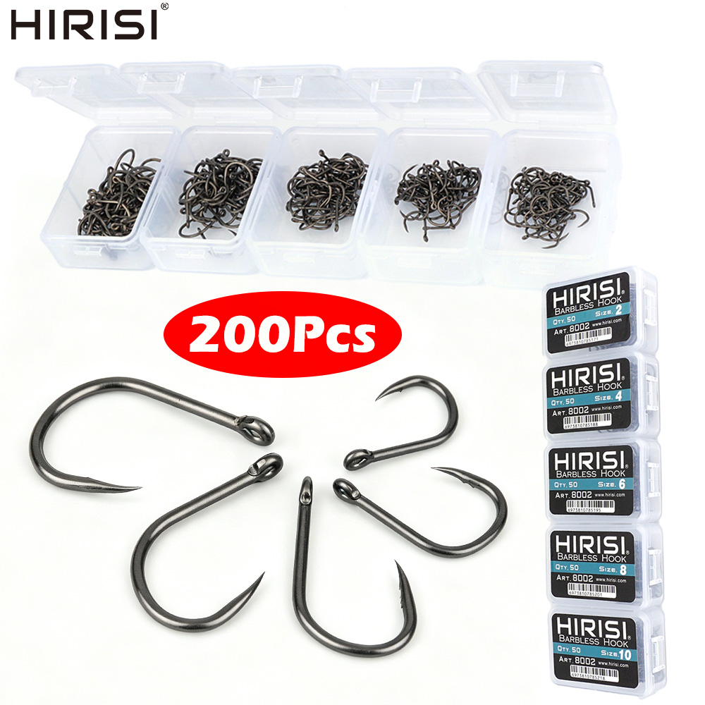 Fishing Hook Assortment - 히리시 8002 200개 바브리스 낚시 바늘