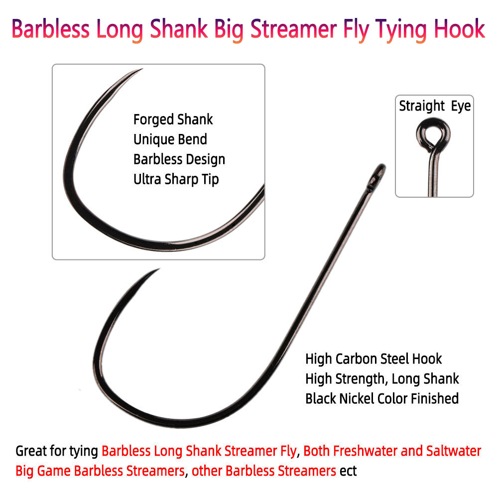비무 20개입 # 1~5/0 바브리스 롱 샹크 빅 스트 - Fishing Hook Barbless 리뷰 및 가격