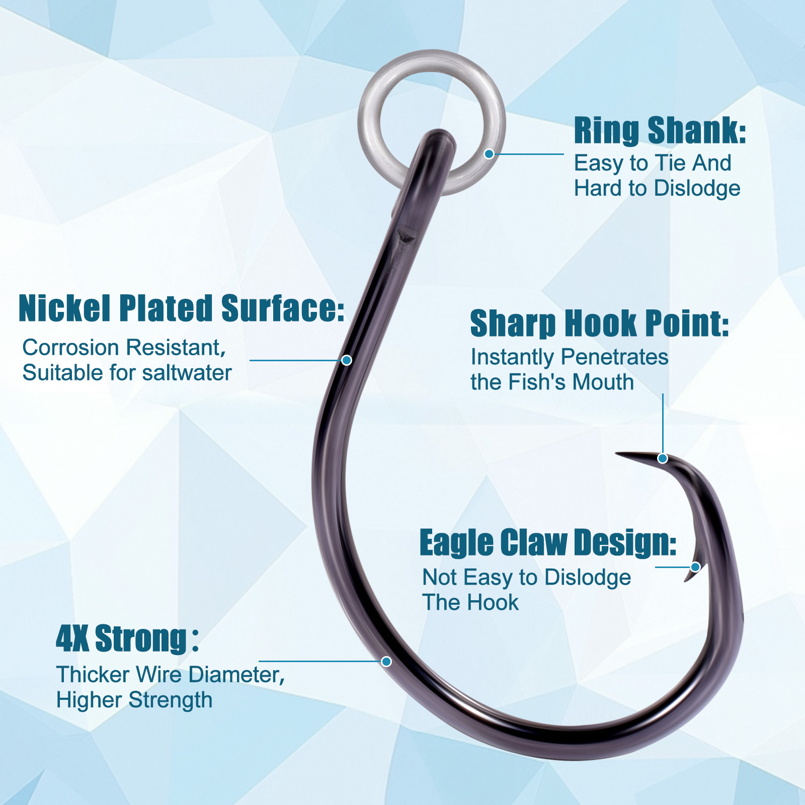 9KM 원형 후크 링 눈으로 낚시 바닷물 메기 후크 라 - Fishing Hook Circle 리뷰 및 가격