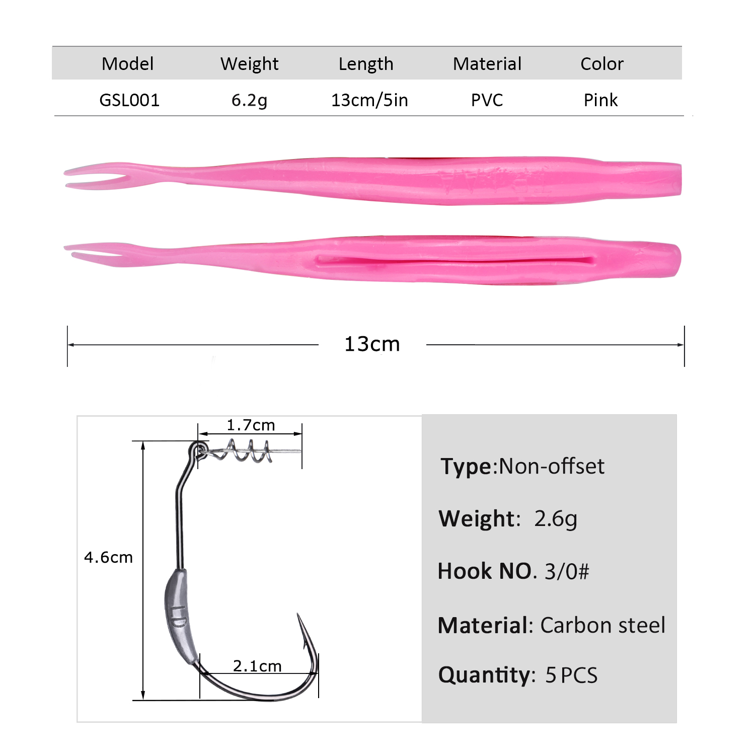 Goture 5개입 위드리스 스플릿 테일 소프트 낚시  - Fishing Hook Weedless 리뷰 및 가격
