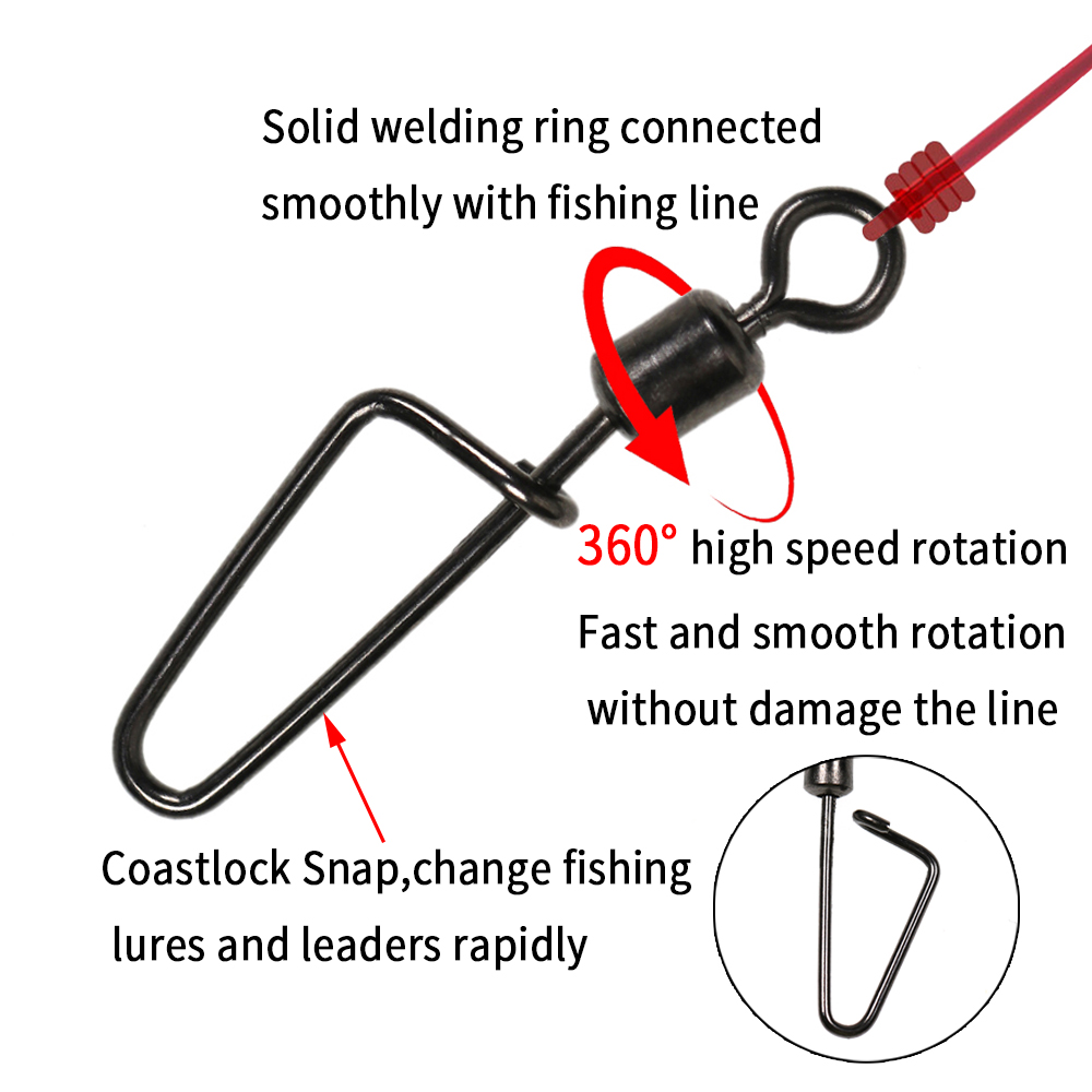 20개 # 12 -1/0 롤링 스위블 스윙 코스트락 스 - Fishing Hook Stainless Steel 리뷰 및 가격