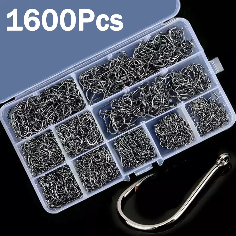 50-1600개/박스 낚시 바늘 탄소강 강력하고 날카로 - Fishing Hook Assortment 리뷰 및 가격