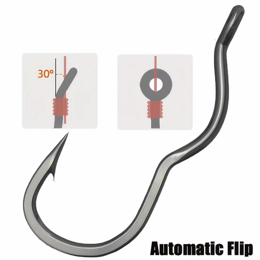 50개 내구성 있는 자동 플립 고탄소강 낚시 바늘 눈부 - Fishing Hook Assortment 리뷰 및 가격