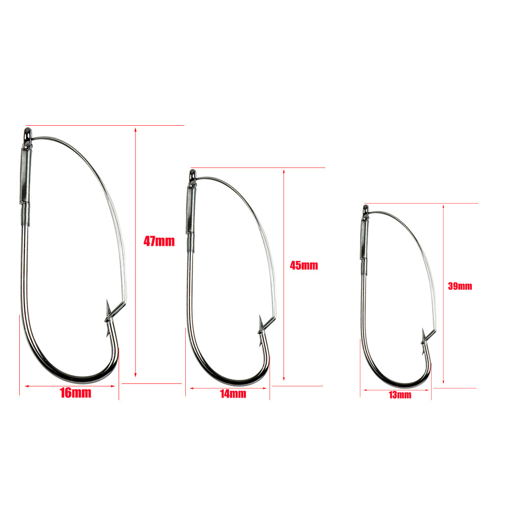 10 개/상자 낚시 엉뚱한 잡초 없는 후크 가시 물고기 - Fishing Hook Weedless 리뷰 및 가격