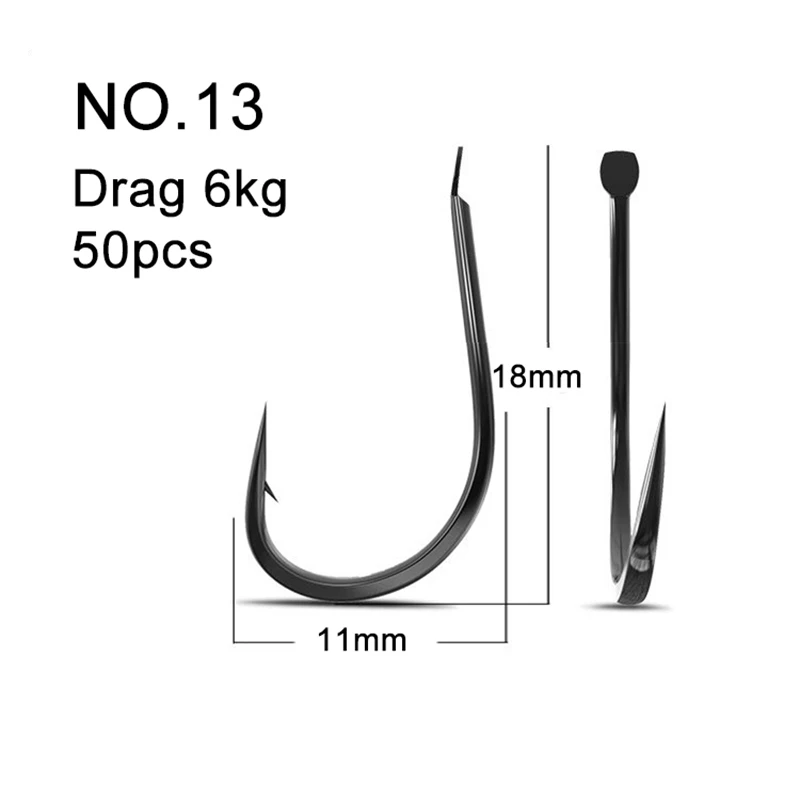 50개 작은 낚시 후크 고탄소강 민물 크기 1 - 13 - Fishing Hook Barbless 리뷰 및 가격