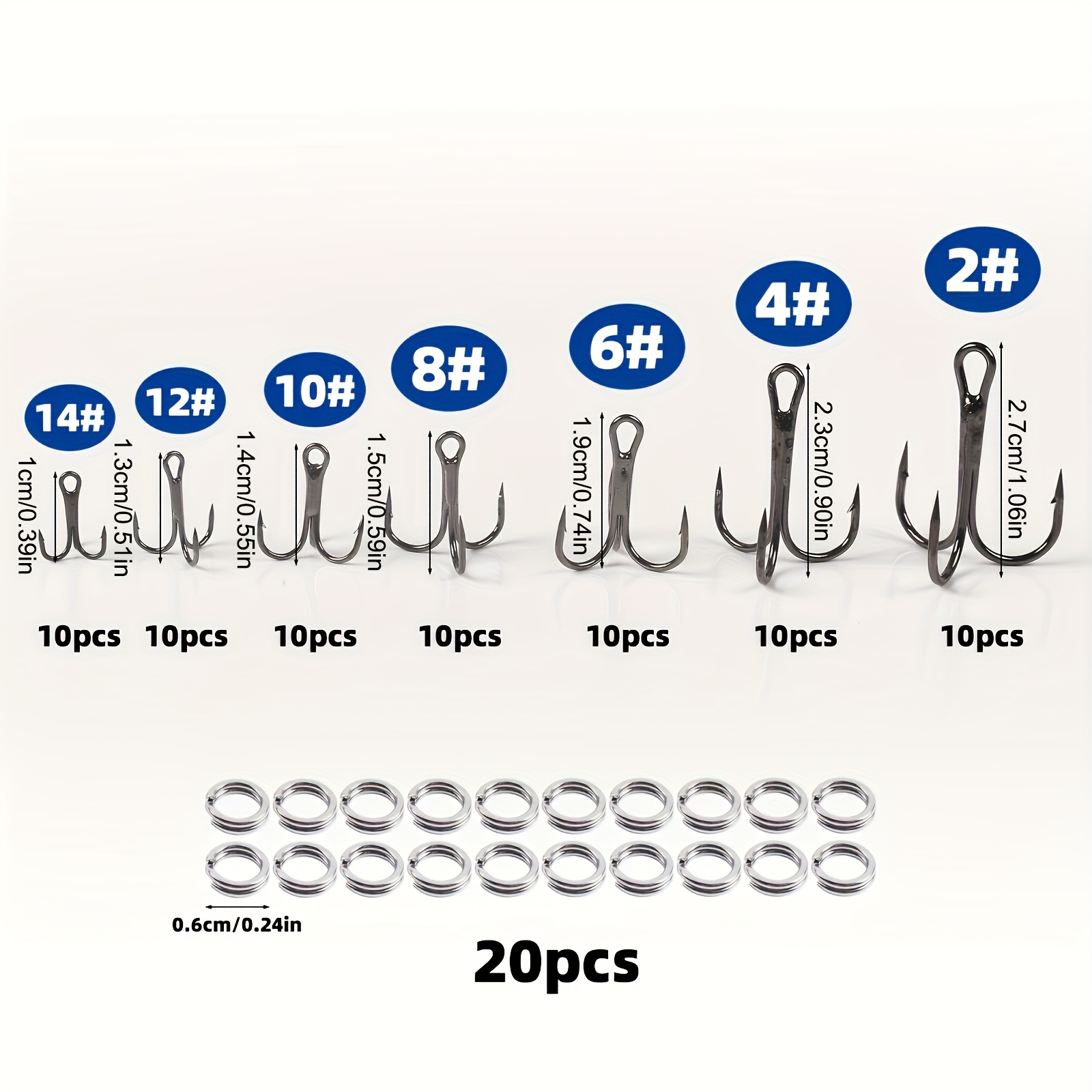 90개/세트 스플릿 링이 포함된 루어 트리플 훅 키트, - Fishing Hook Assortment 리뷰 및 가격