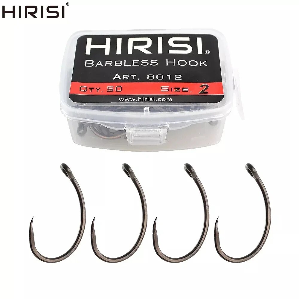 히리시 50개 코팅 고탄소 스테인리스 스틸 바브리스 훅 - Fishing Hook Barbless 리뷰 및 가격