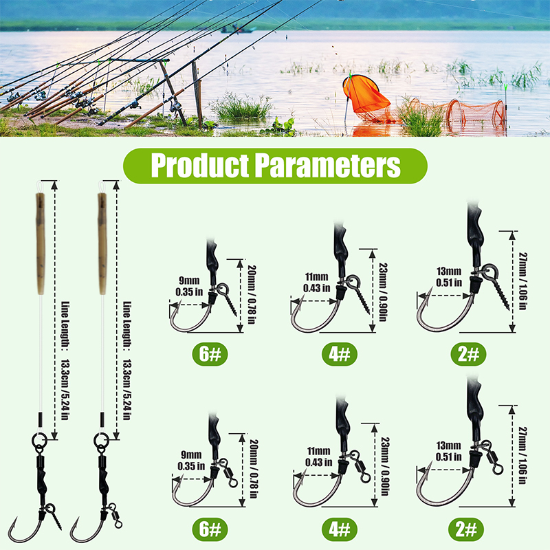 6개/10개 로니 리그 3가지 스타일 잉어 낚시용 리그 - Fishing Hook Assortment 리뷰 및 가격